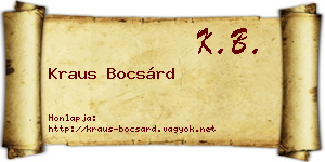 Kraus Bocsárd névjegykártya